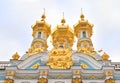 Golden cupolas of Catherine Palace church. Royalty Free Stock Photo