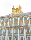 Golden cupolas of Catherine Palace church. Royalty Free Stock Photo