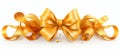 Golden curly ribbon for christmas and birthday present banner isolated on white background Royalty Free Stock Photo