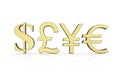 Golden currency symbols