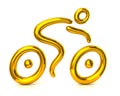 Golden cyclist icon