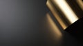 Golden cylinder casting light on dark surface, modern design Royalty Free Stock Photo