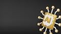 Golden 3D AI microchip symbolizes advanced machine learning, future technology, and powerful computing processors. Royalty Free Stock Photo