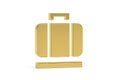 Golden 3d baggage hall icon isolated on white background - Signs at the airport Royalty Free Stock Photo