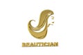 Golden 3d beautician icon isolated on white Royalty Free Stock Photo