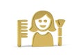 Golden 3d beautician icon isolated on white Royalty Free Stock Photo