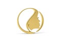 Golden 3d beautician icon isolated on white Royalty Free Stock Photo