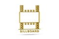 Golden 3d billboard icon isolated on white background Royalty Free Stock Photo