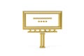 Golden 3d billboard icon isolated on white background Royalty Free Stock Photo