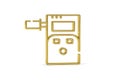 Golden 3d breathalyzer icon isolated on white background