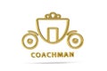 Golden 3d coachman icon isolated on white background Royalty Free Stock Photo