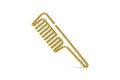 Golden 3d comb icon isolated on white background Royalty Free Stock Photo