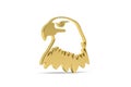 Golden 3d eagle icon isolated on white background Royalty Free Stock Photo