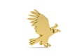 Golden 3d eagle icon isolated on white background Royalty Free Stock Photo