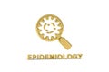 Golden 3d epidemiology icon isolated on white background