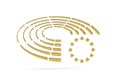 Golden 3d European parliament icon isolated on white background