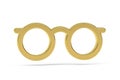 Golden 3d glasses icon isolated on white background