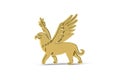 Golden 3d griffin icon isolated on white background Royalty Free Stock Photo