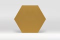 Golden 3d hexagonal wall premium stand for luxury product commercial presentation vector