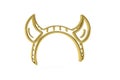 Golden 3d horns icon isolated on white background Royalty Free Stock Photo