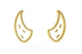 Golden 3d horns icon isolated on white background Royalty Free Stock Photo