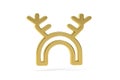 Golden 3d horns icon isolated on white background Royalty Free Stock Photo