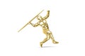 Golden 3d javelin throwing icon isolated on white background Royalty Free Stock Photo