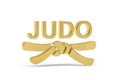 Golden 3d judo icon isolated on white background