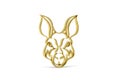 Golden 3d kangaroo icon isolated on white background