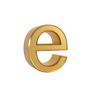 Golden 3d lowercase letter e symbol isolated on white background illustration Royalty Free Stock Photo