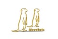 Golden 3d meerkat icon isolated on white background