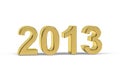 Golden 3d number 2013 - Year 2013 isolated on white background Royalty Free Stock Photo