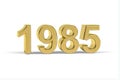 Golden 3d number 1985 - Year 1985 isolated on white background Royalty Free Stock Photo
