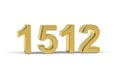 Golden 3d number 1512 - Year 1512 isolated on white background Royalty Free Stock Photo