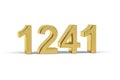 Golden 3d number 1241 - Year 1241 isolated on white background Royalty Free Stock Photo