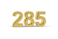 Golden 3d number 285 - Year 285 isolated on white background Royalty Free Stock Photo