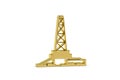 Golden 3d oil rig icon isolated on white background Royalty Free Stock Photo