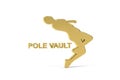 Golden 3d pole vault icon isolated on white background Royalty Free Stock Photo