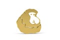 Golden 3d proboscis monkey icon isolated on white background Royalty Free Stock Photo