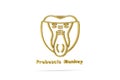 Golden 3d proboscis monkey icon isolated on white background Royalty Free Stock Photo