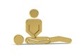Golden 3d reanimation icon isolated on white background