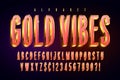 Golden 3d red glossy font, gold letters and numbers.