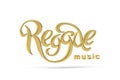 Golden 3d reggae music icon isolated on white background Royalty Free Stock Photo
