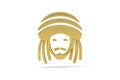 Golden 3d reggae music icon isolated on white background Royalty Free Stock Photo