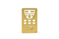 Golden 3d remote control icon isolated on white background Royalty Free Stock Photo