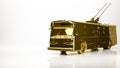 golden 3d rendering of a car trolebus in a studio Royalty Free Stock Photo