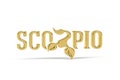 Golden 3d scorpio icon isolated on white background