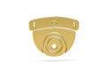 Golden 3d security camera icon isolated on white background Royalty Free Stock Photo