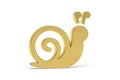 Golden 3d snail icon isolated on white background Royalty Free Stock Photo