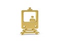 Golden 3d train driver icon isolated on white Royalty Free Stock Photo